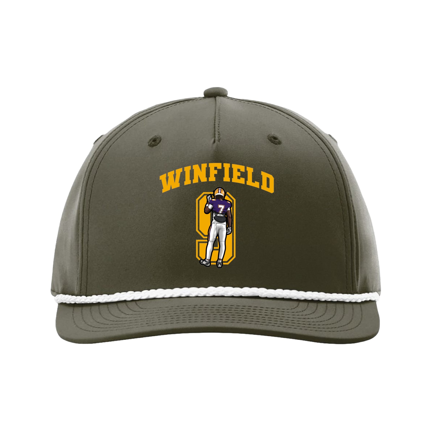 Five-Panel Classic Rope Cap — Number in Green