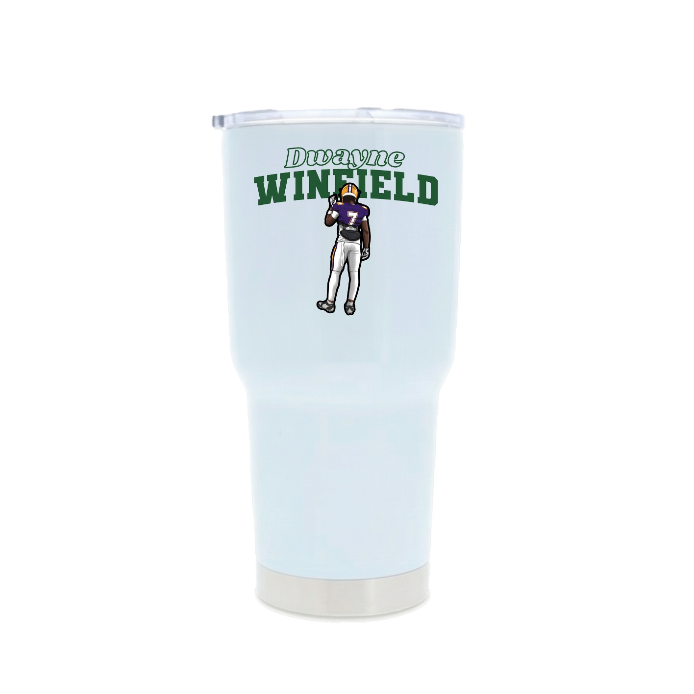 30oz Stainless Steel Tumbler — Name Arch in White
