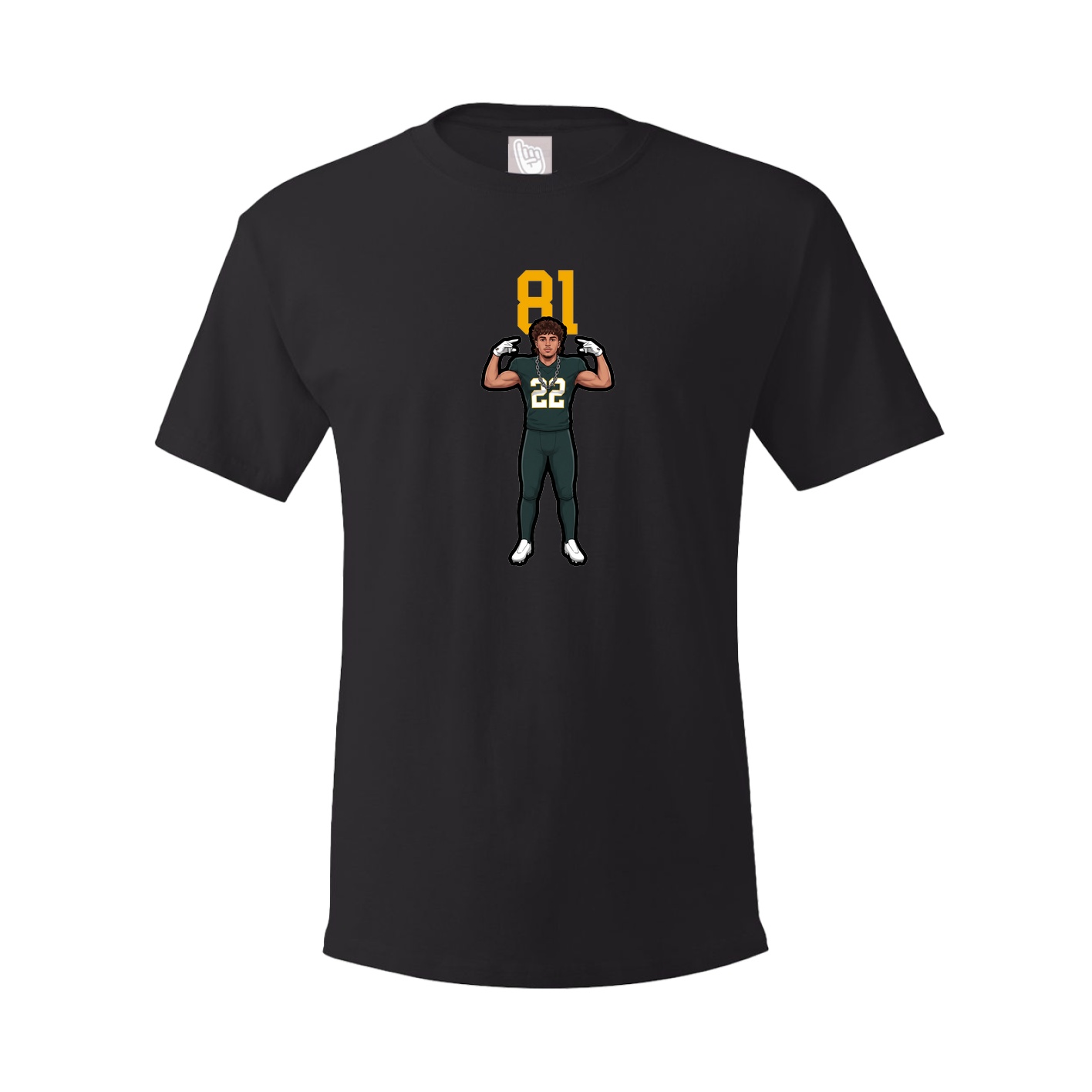 Youth Tee — Number Top in Black