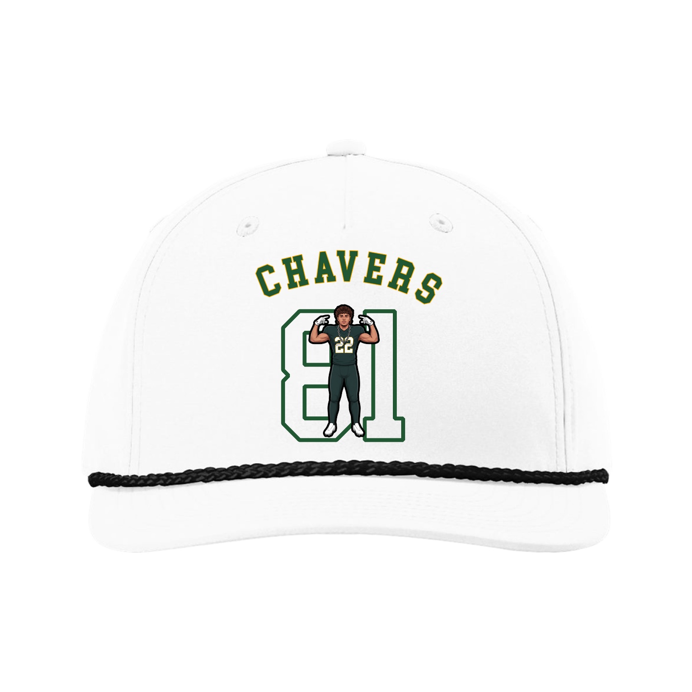Five-Panel Classic Rope Cap — Shirsey Arch in White