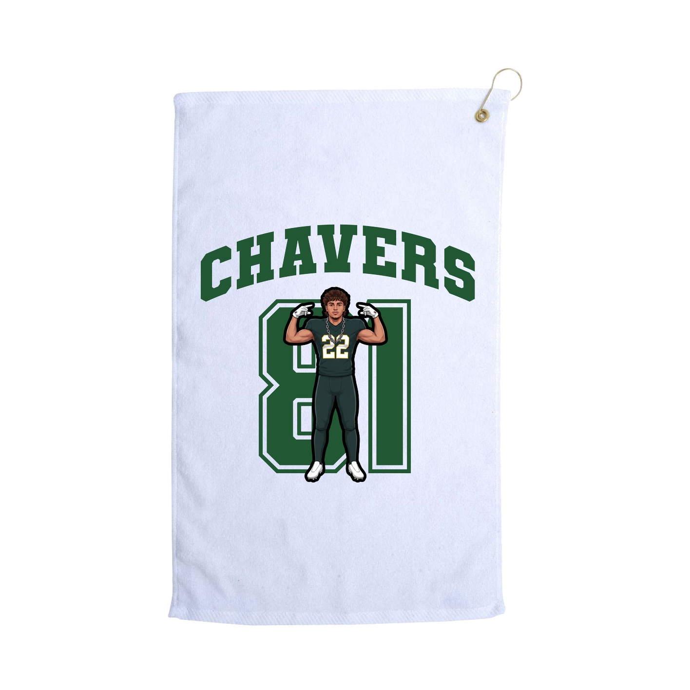 Golf Towel — Number in White