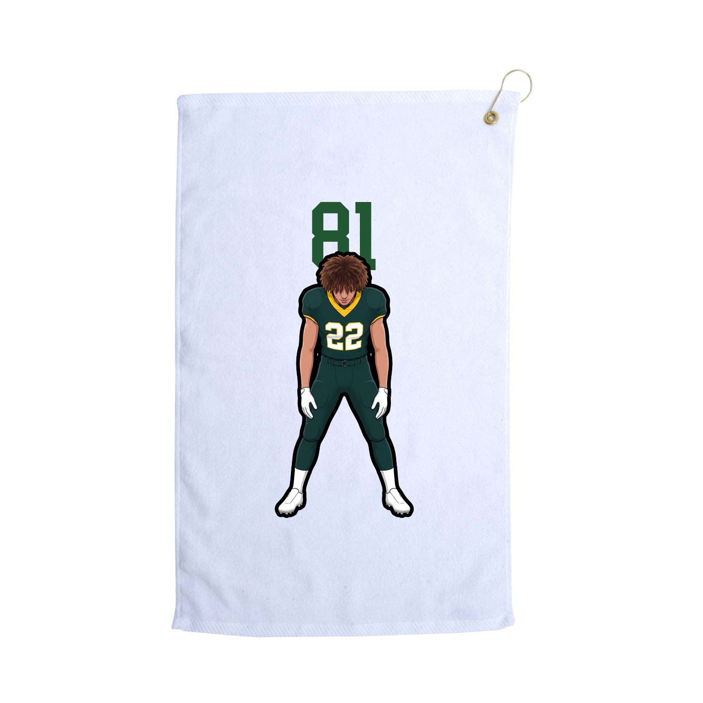 Golf Towel — Number Top in White