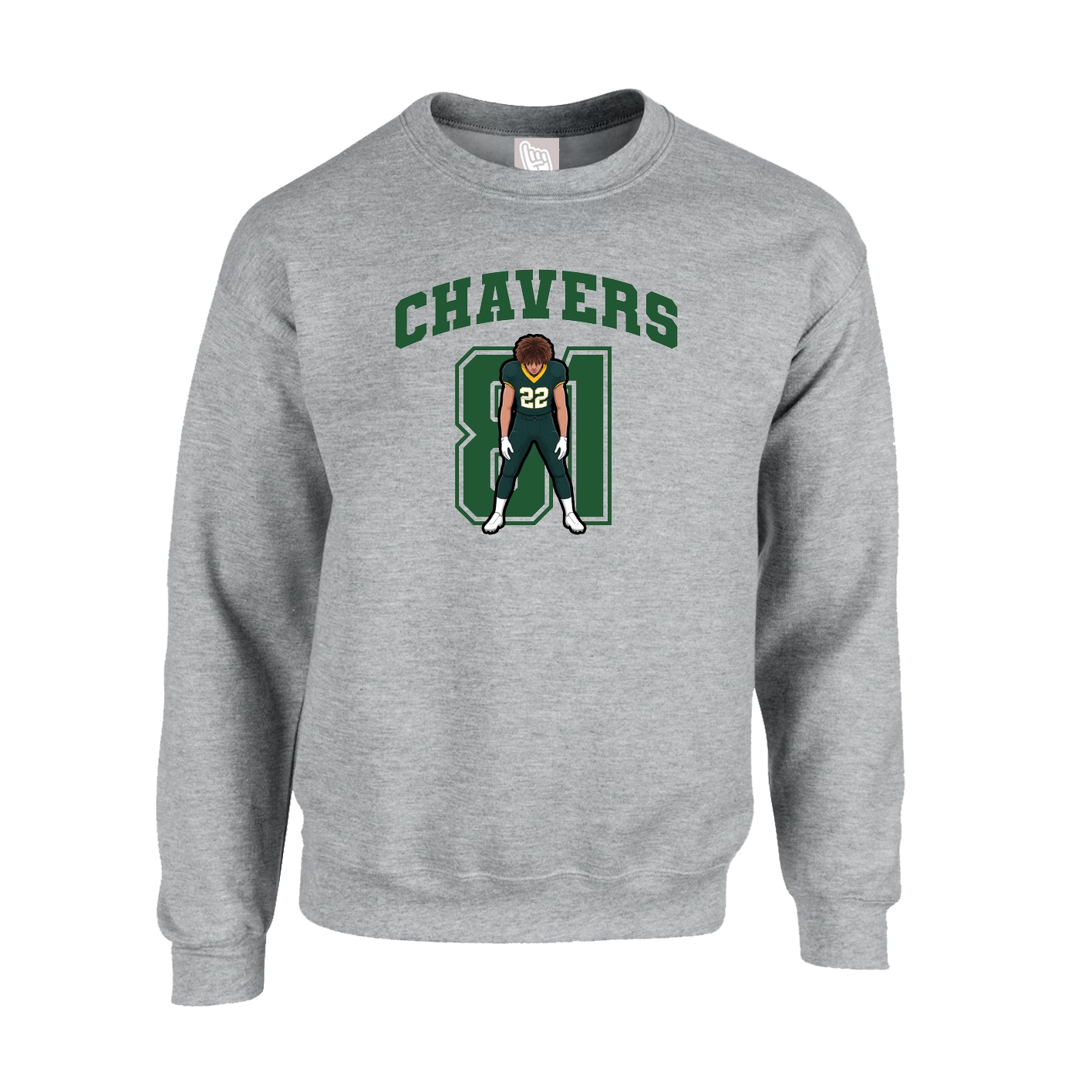 Fleece Crew — Number in Grey