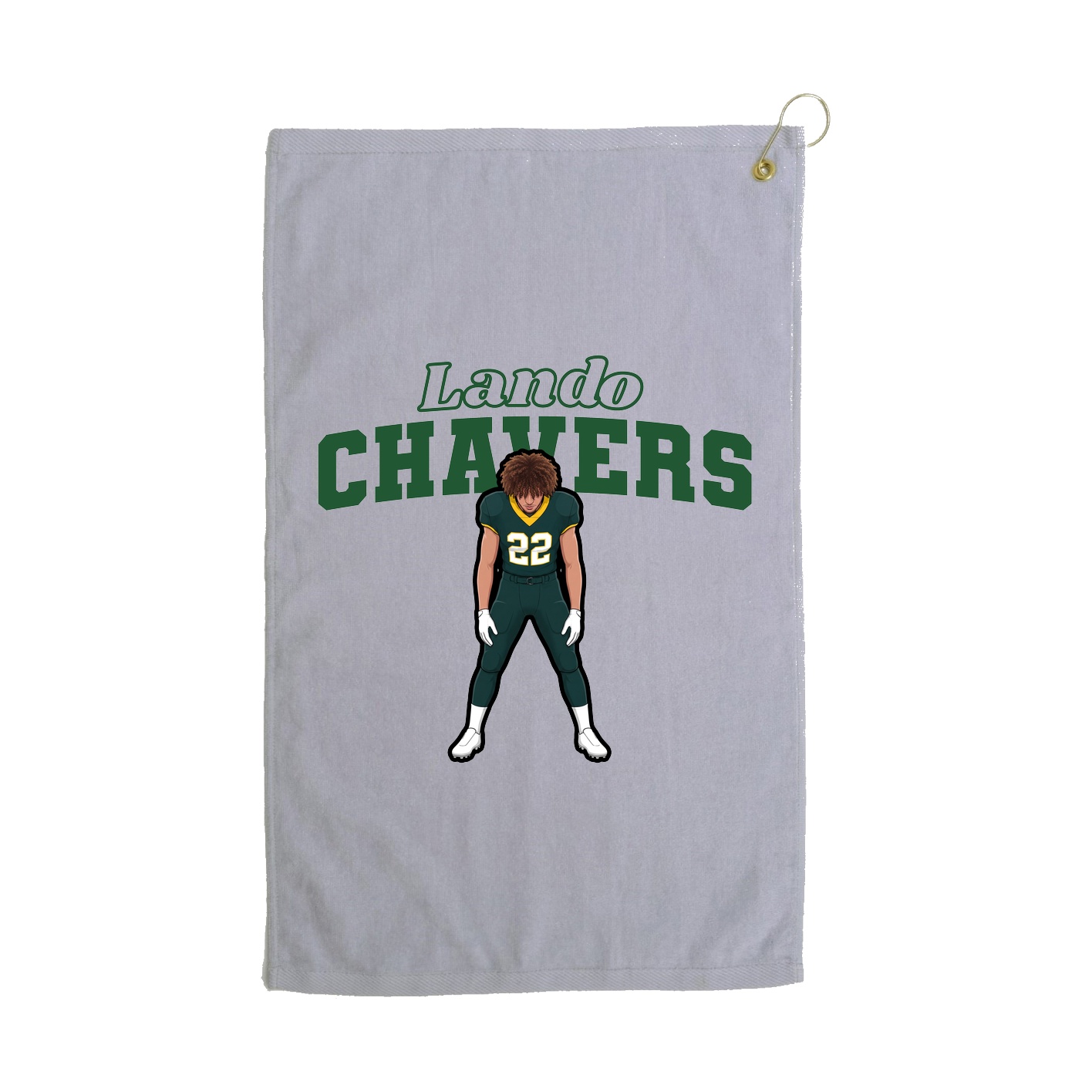 Golf Towel — Name Arch in Grey