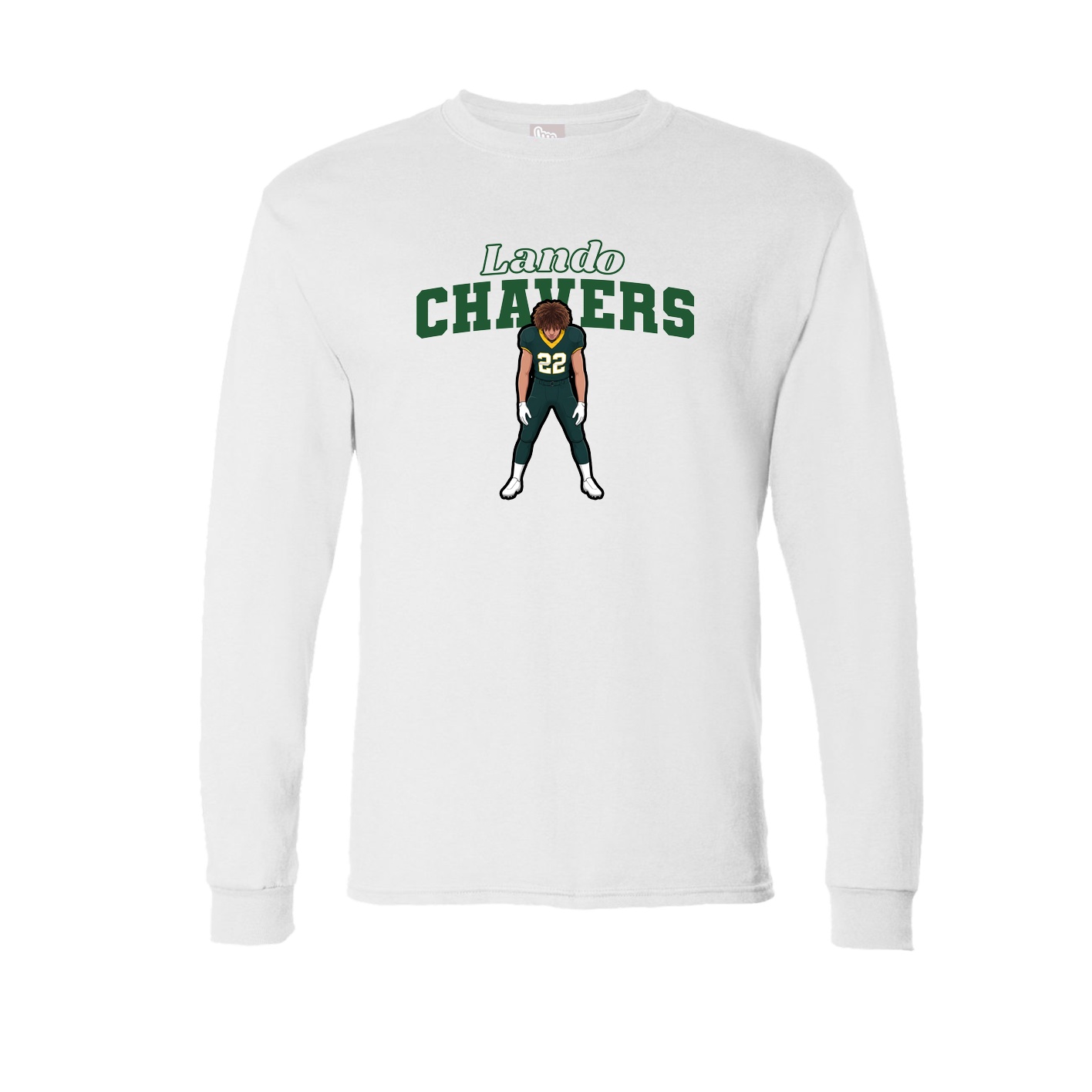 Long Sleeve Tee — Name Arch in White