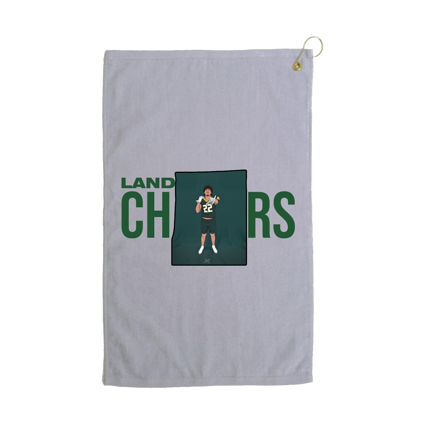 Golf Towel — Player Name in Grey