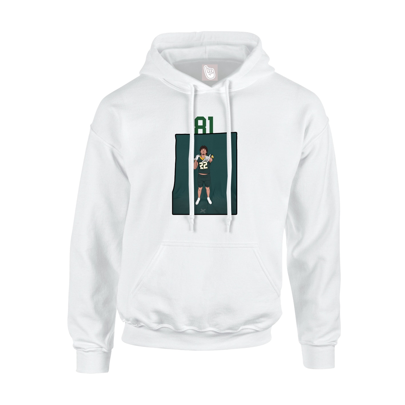 Youth Hoodie — Number Top in White