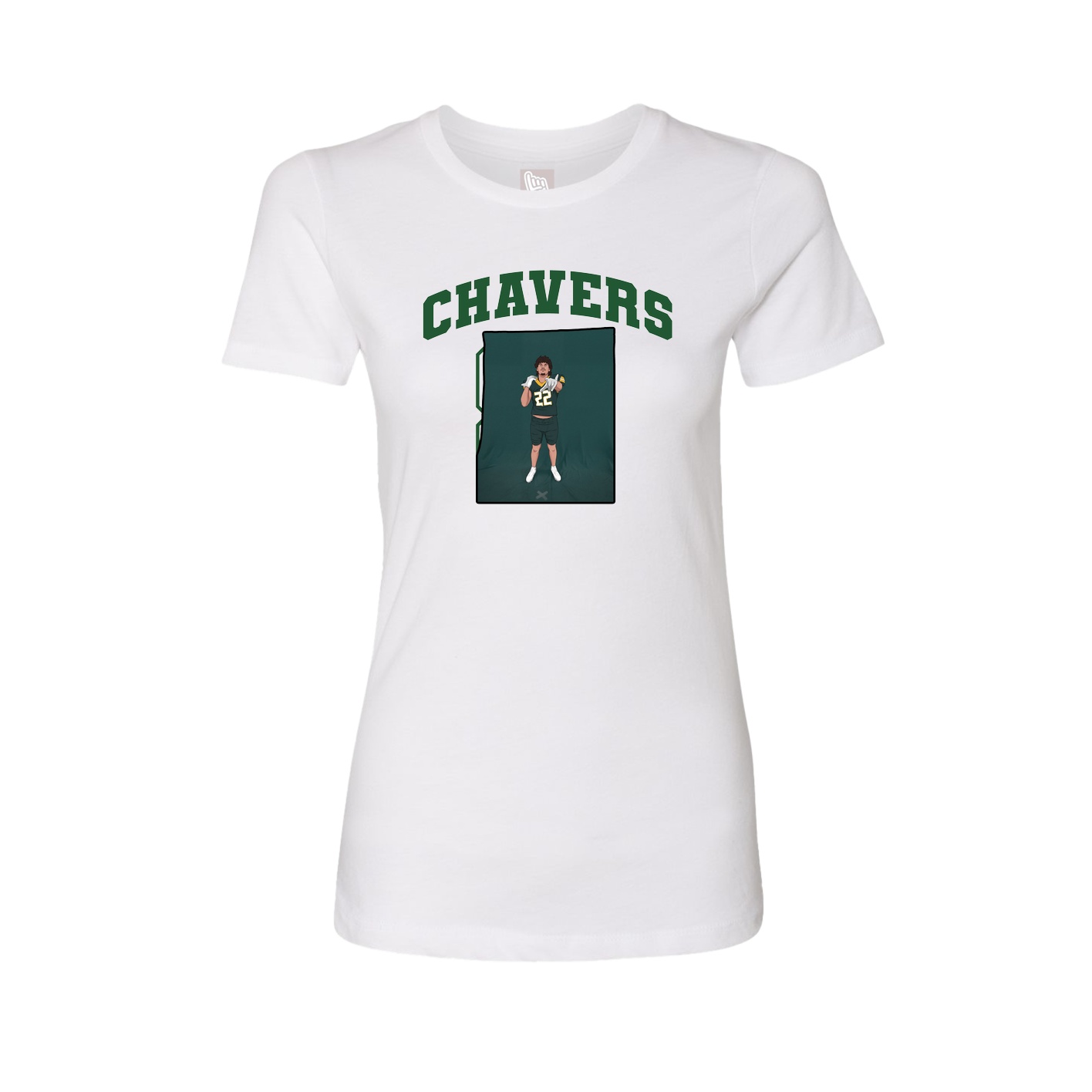 Fitted Women's Tee — Number in White