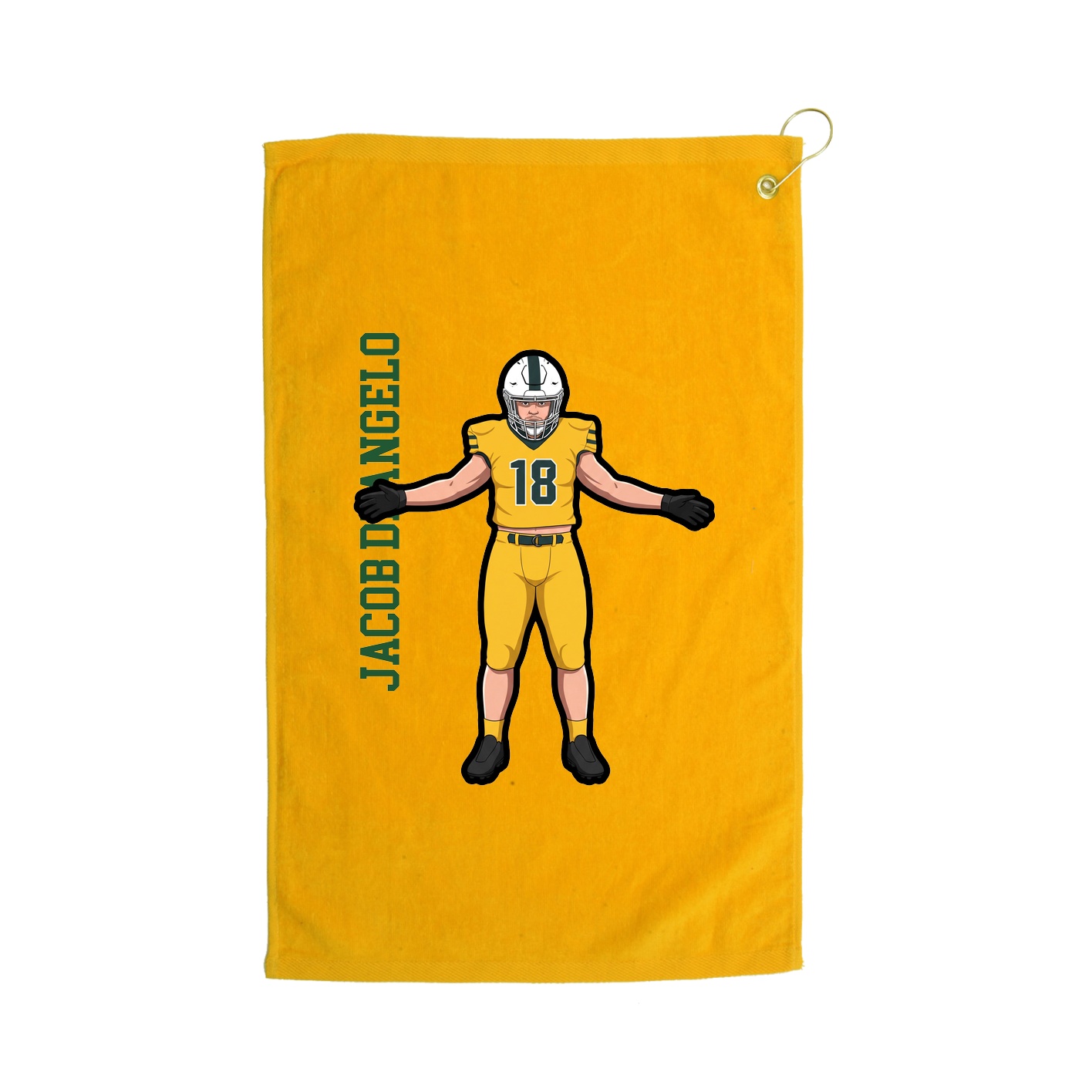 Golf Towel — Name Vertical in Gold