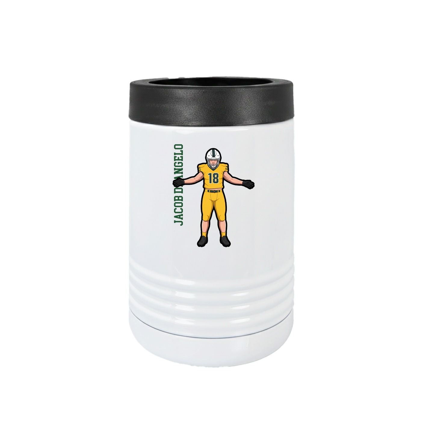 Beverage Holder — Name Vertical in White