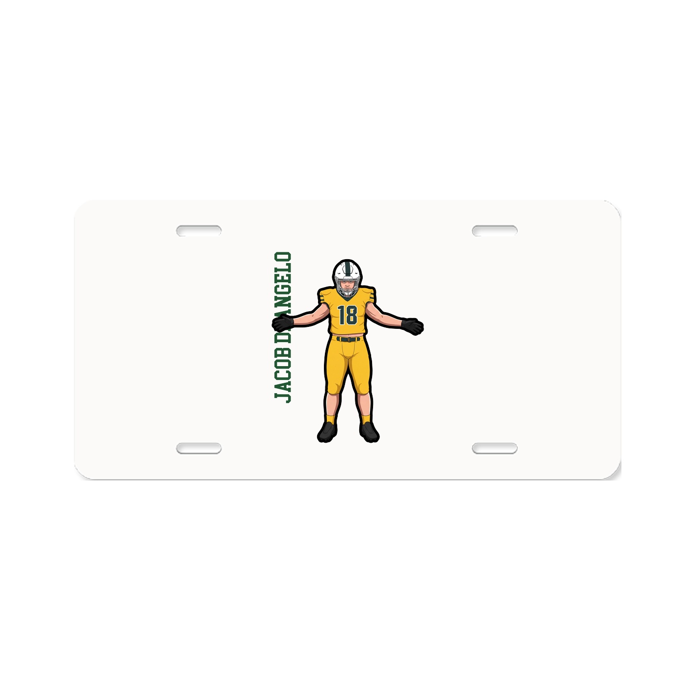 License Plate — Name Vertical in Classic