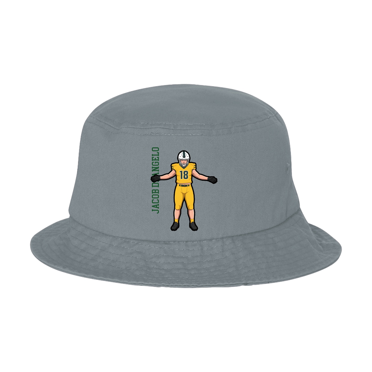Bucket Cap — Name Vertical in Grey