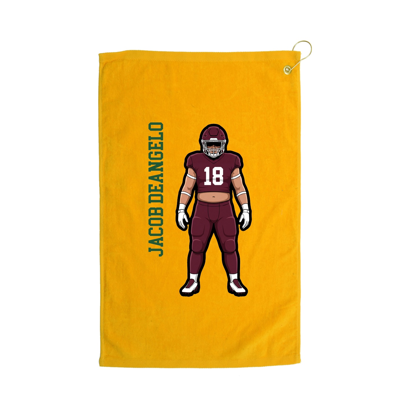 Golf Towel — Name Vertical in Gold