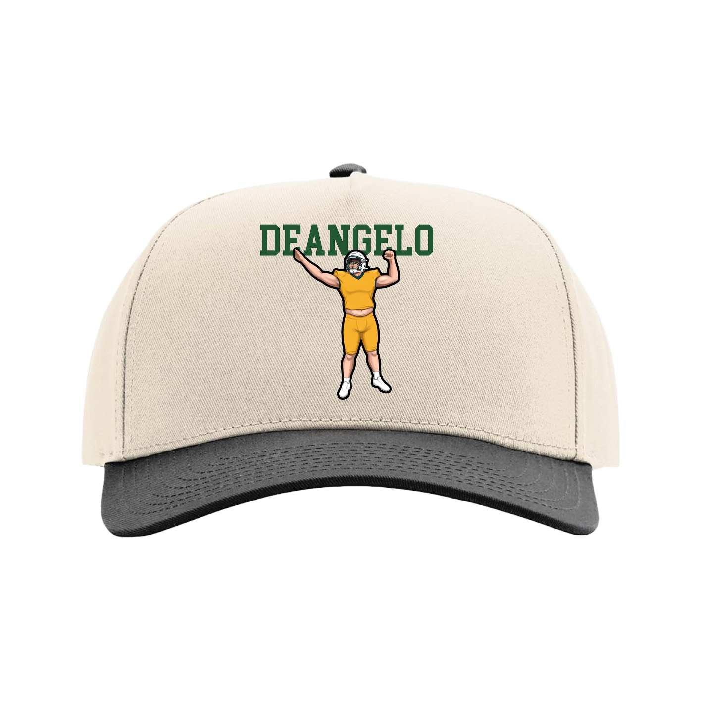 Full Fabric Five-Panel Champ Cap — Shirsey in Cream/Black