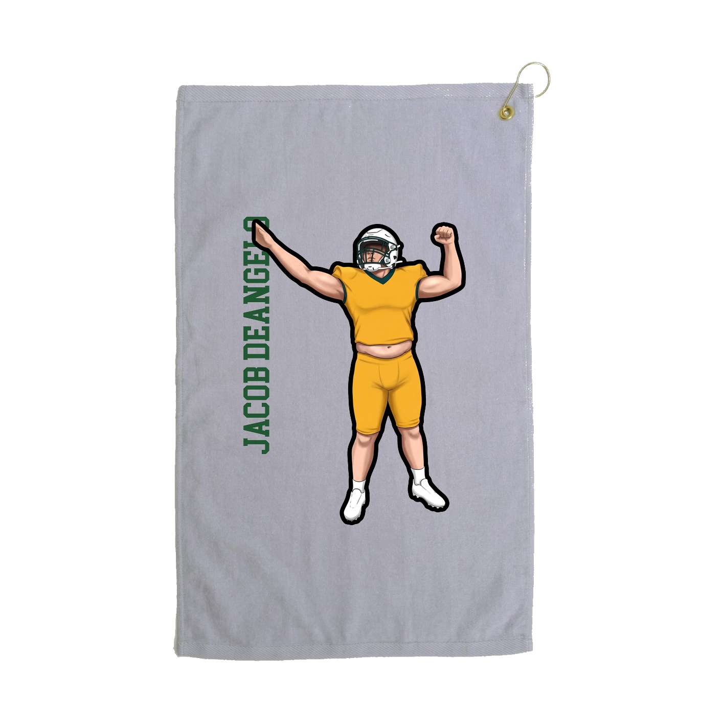 Golf Towel — Name Vertical in Grey