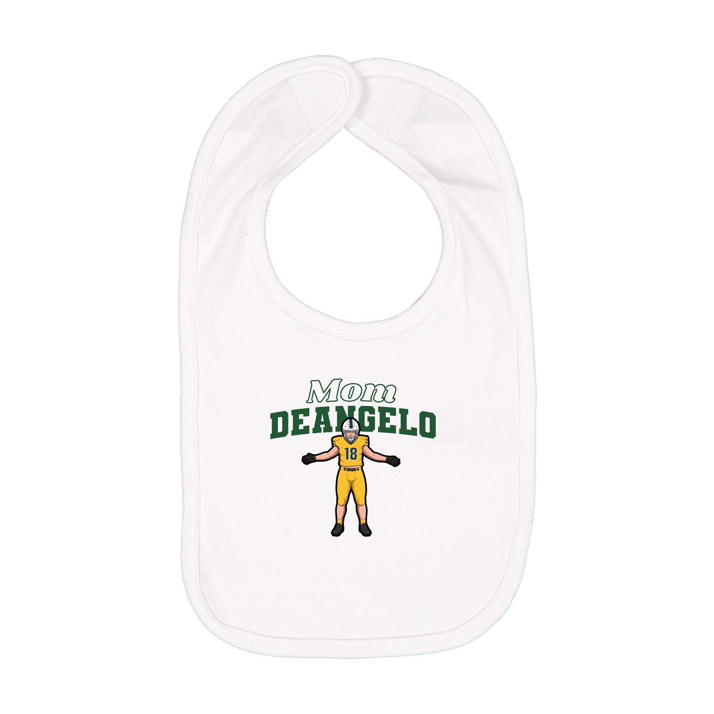 Infant Bib — Mothers Day Block in White