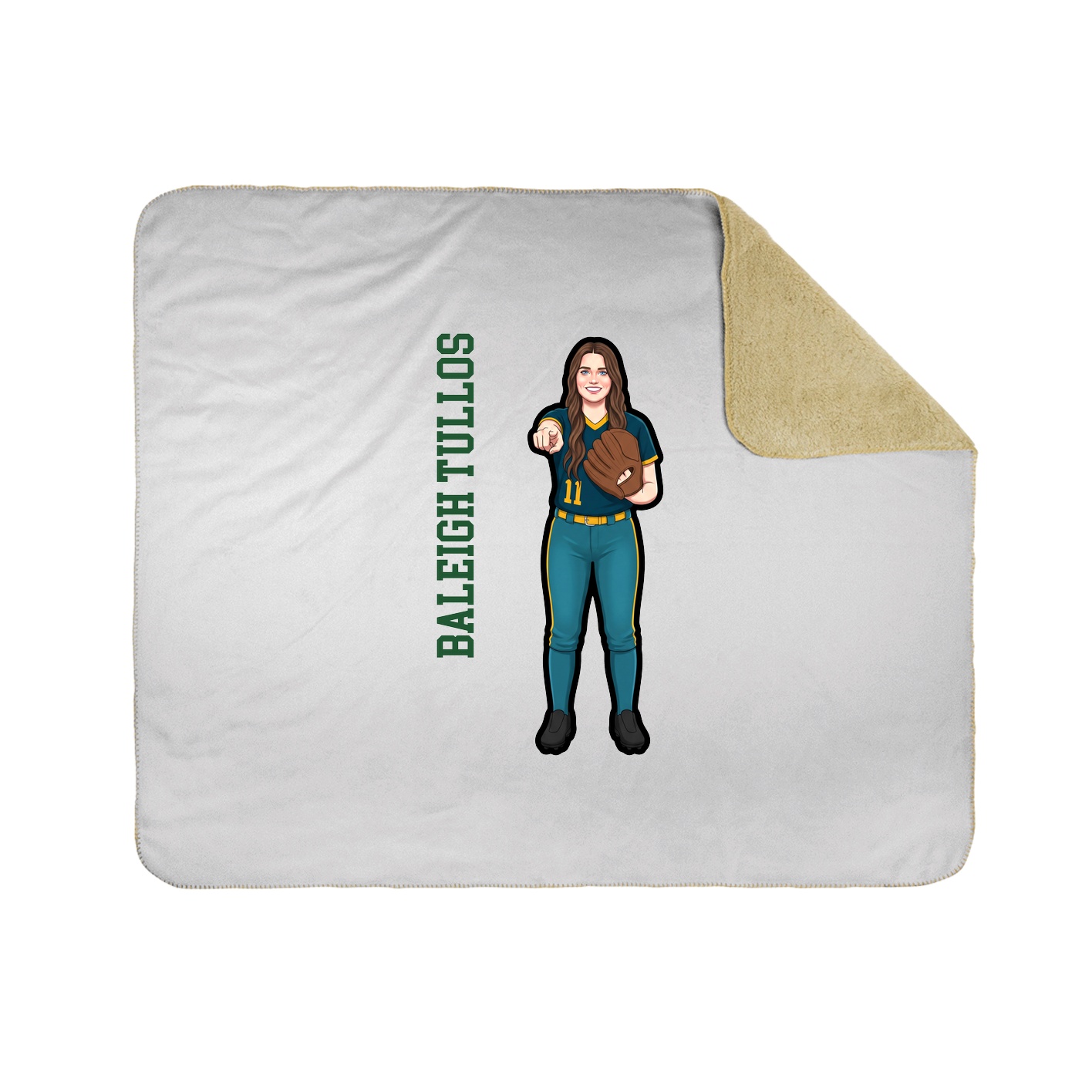 Throw Blanket — Name Vertical in White