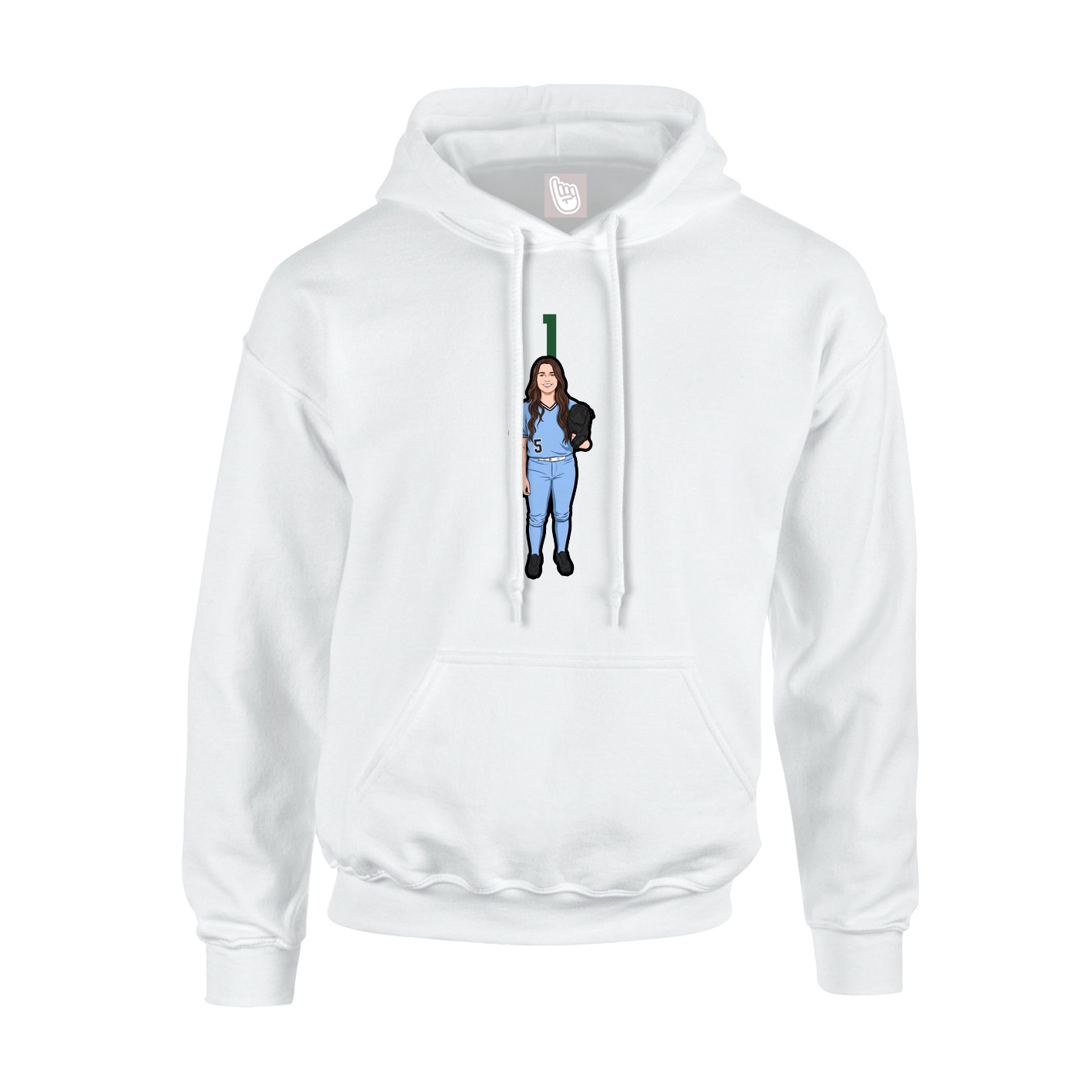 Hoodie — Number Top in White