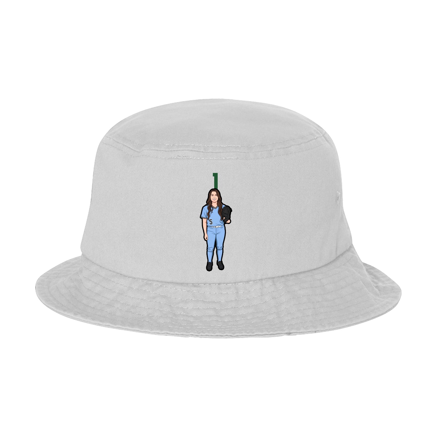 Bucket Cap — Number Top in White