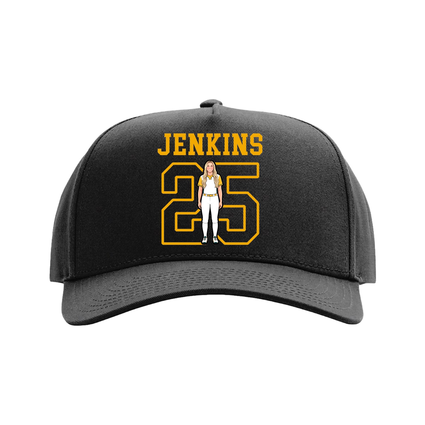 Full Fabric Five-Panel Champ Cap — Shirsey in Black