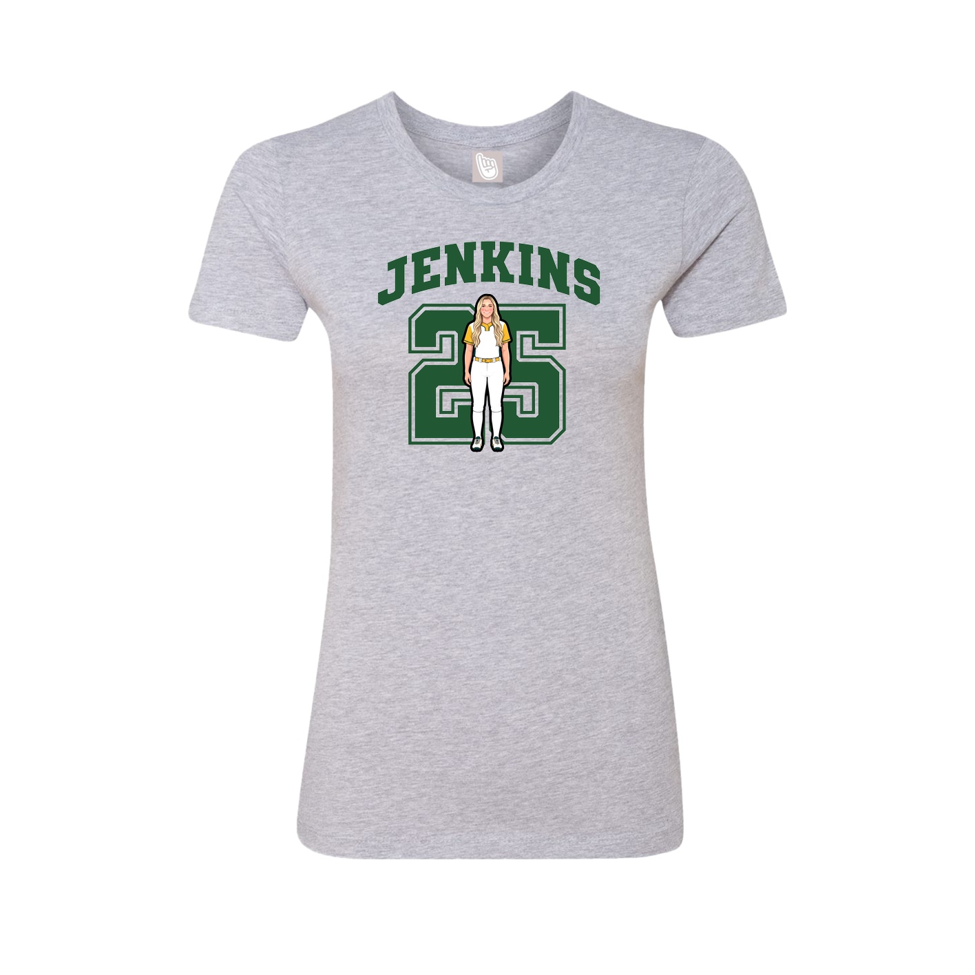 Fitted Women's Tee — Number in Grey