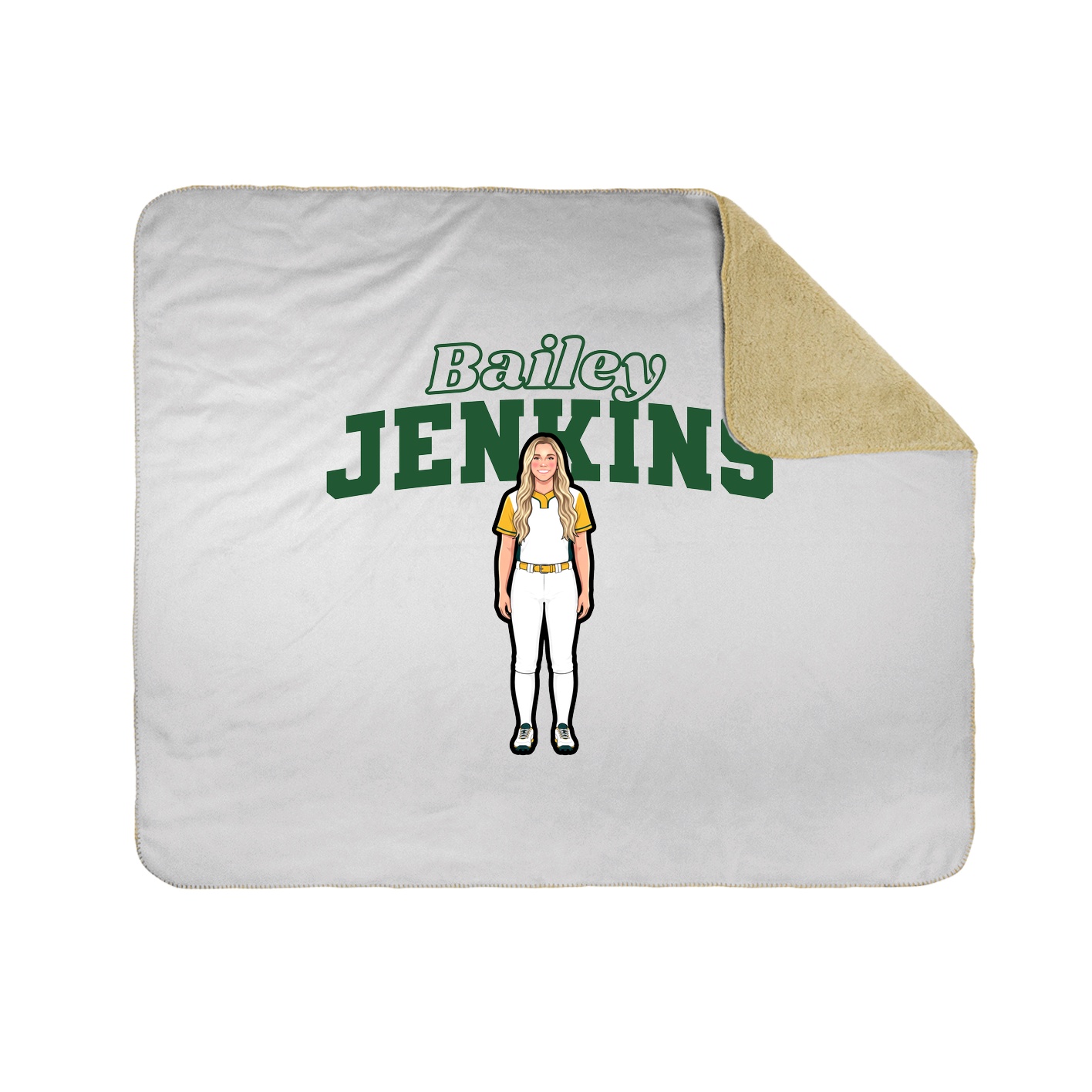 Throw Blanket — Name Arch in White