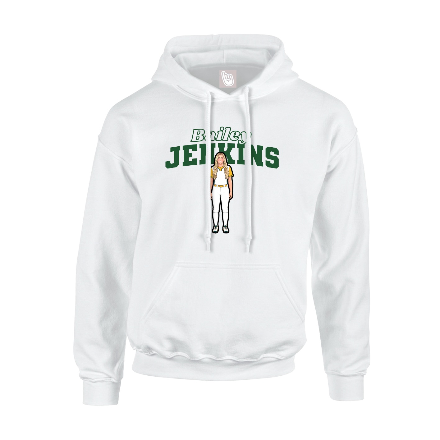 Hoodie — Name Arch in White