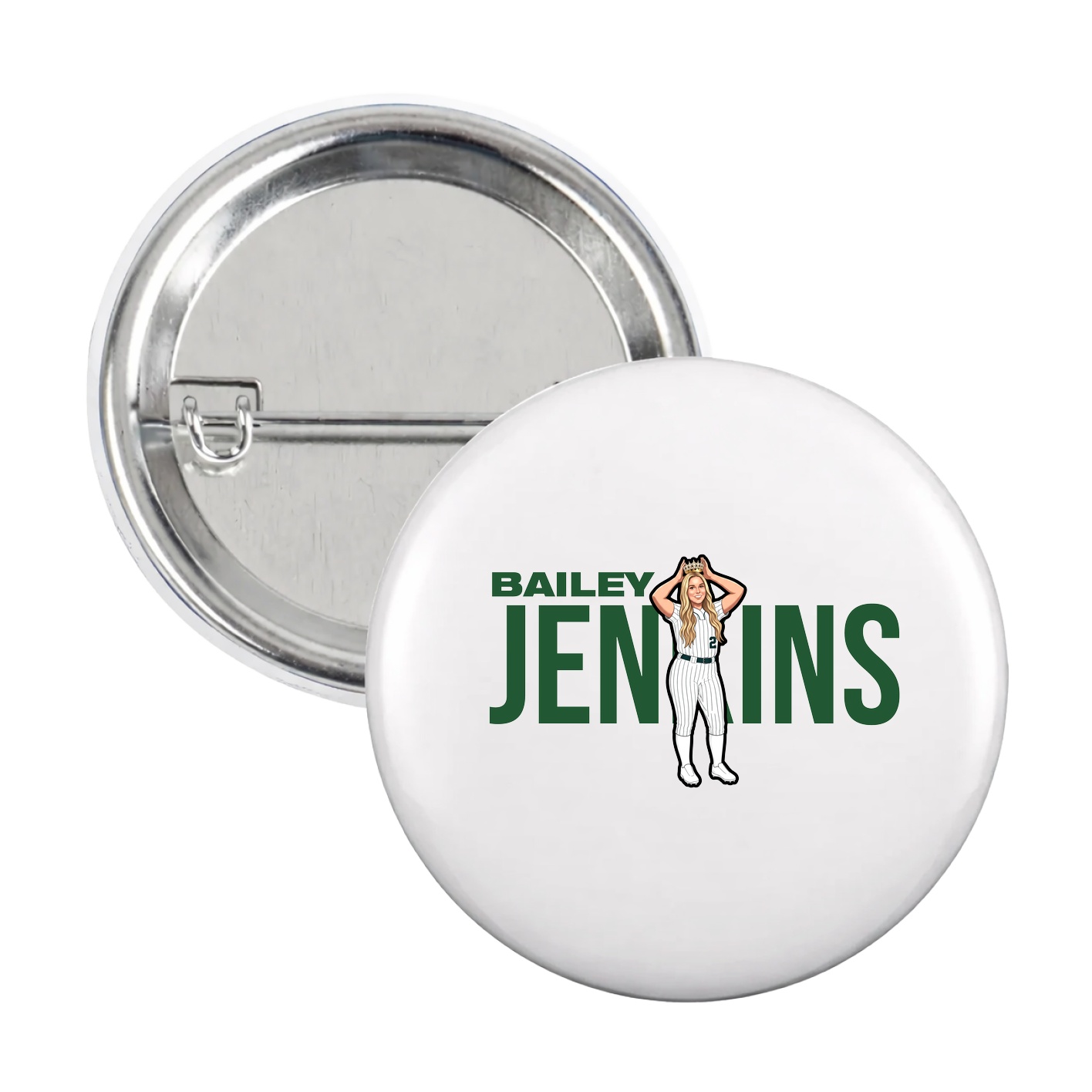 Game Day Button — Player Name in White
