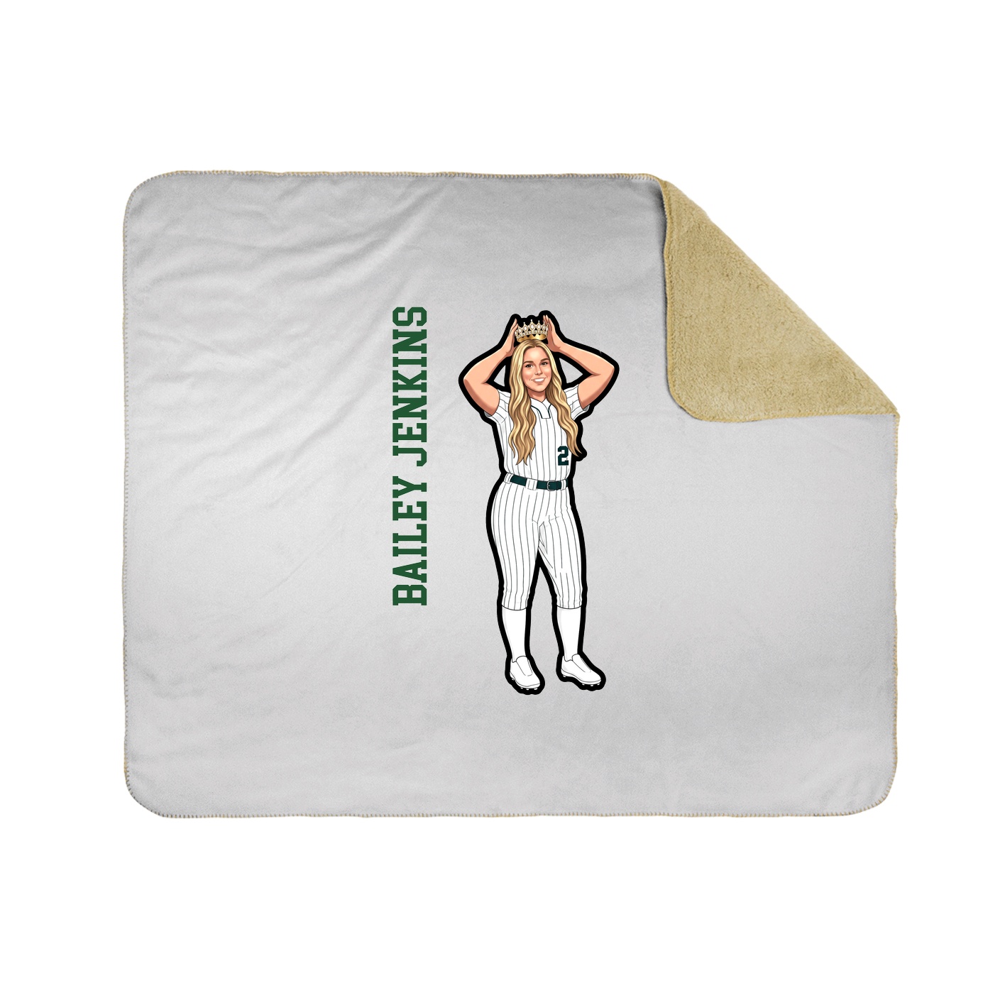 Throw Blanket — Name Vertical in White