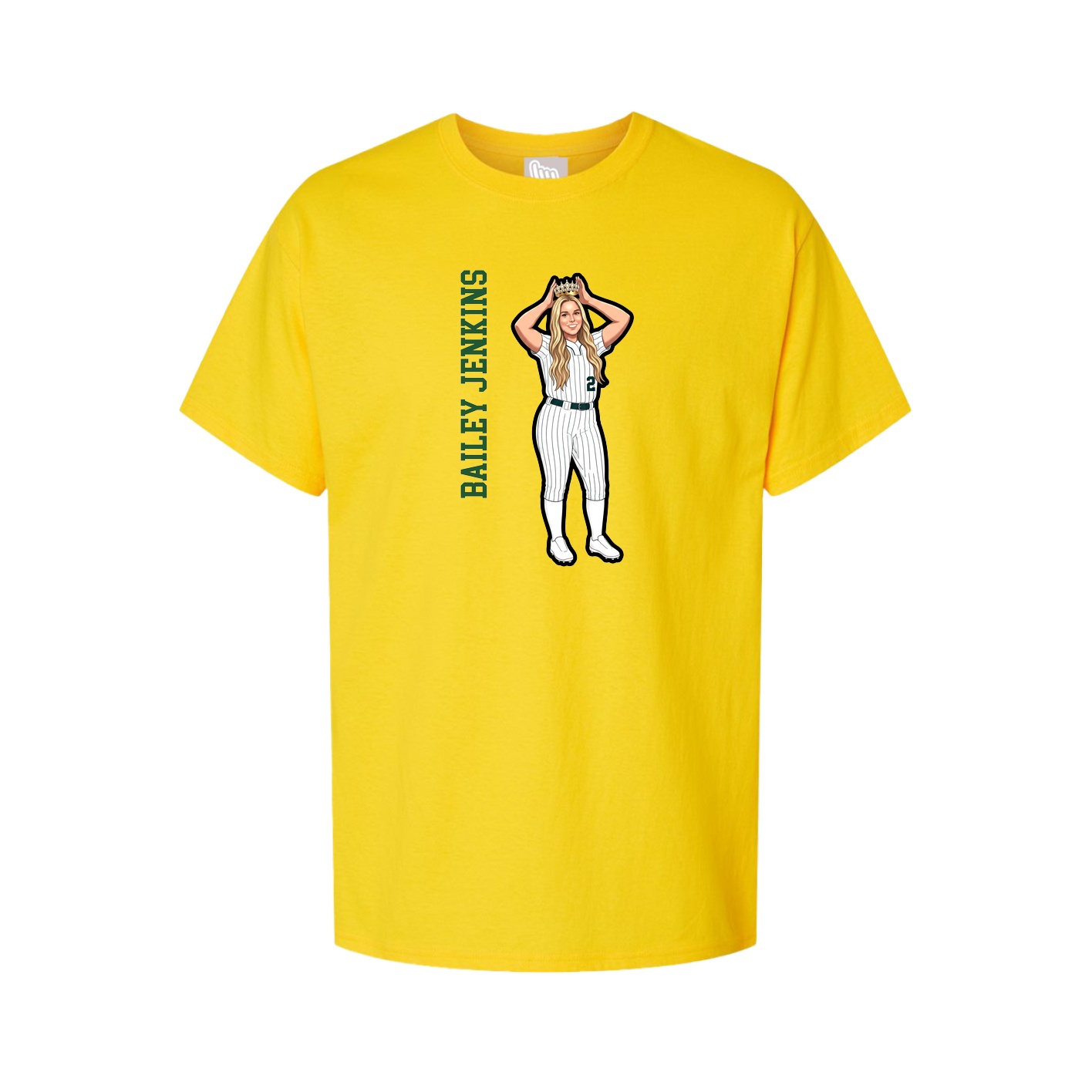Youth Tee — Name Vertical in Gold