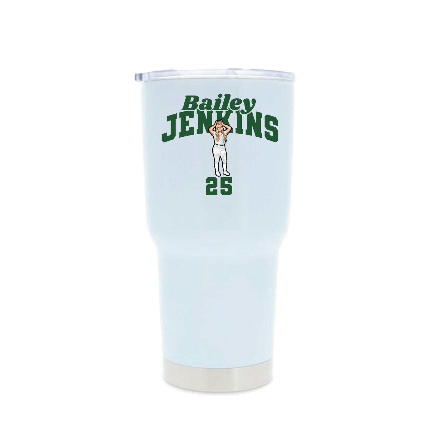 30oz Stainless Steel Tumbler — Signature Arch in White