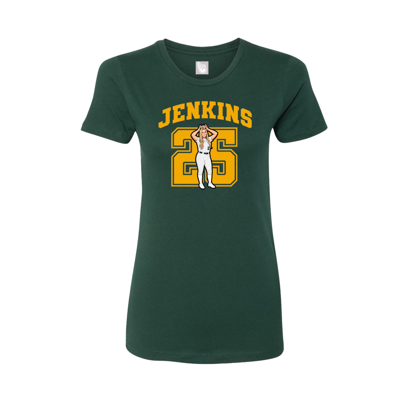 Fitted Women's Tee — Number in Green