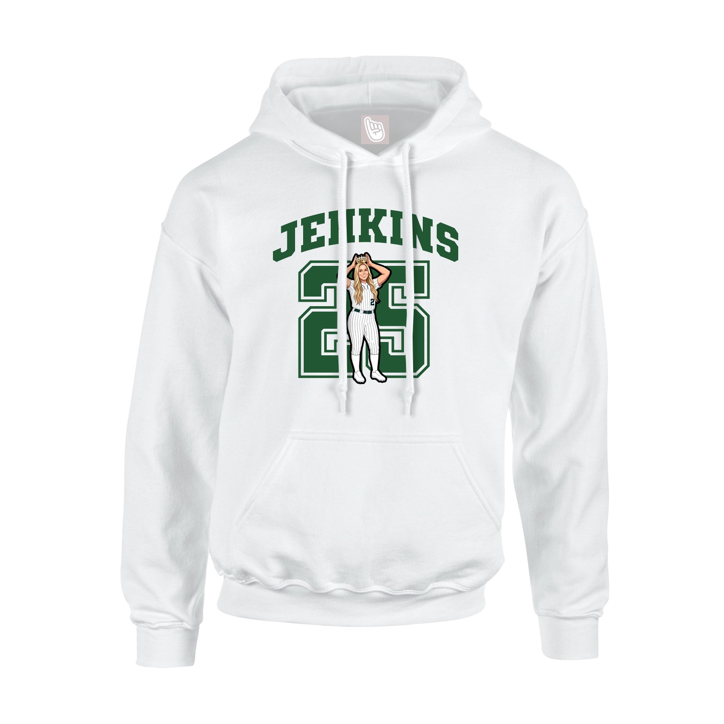 Hoodie — Number in White
