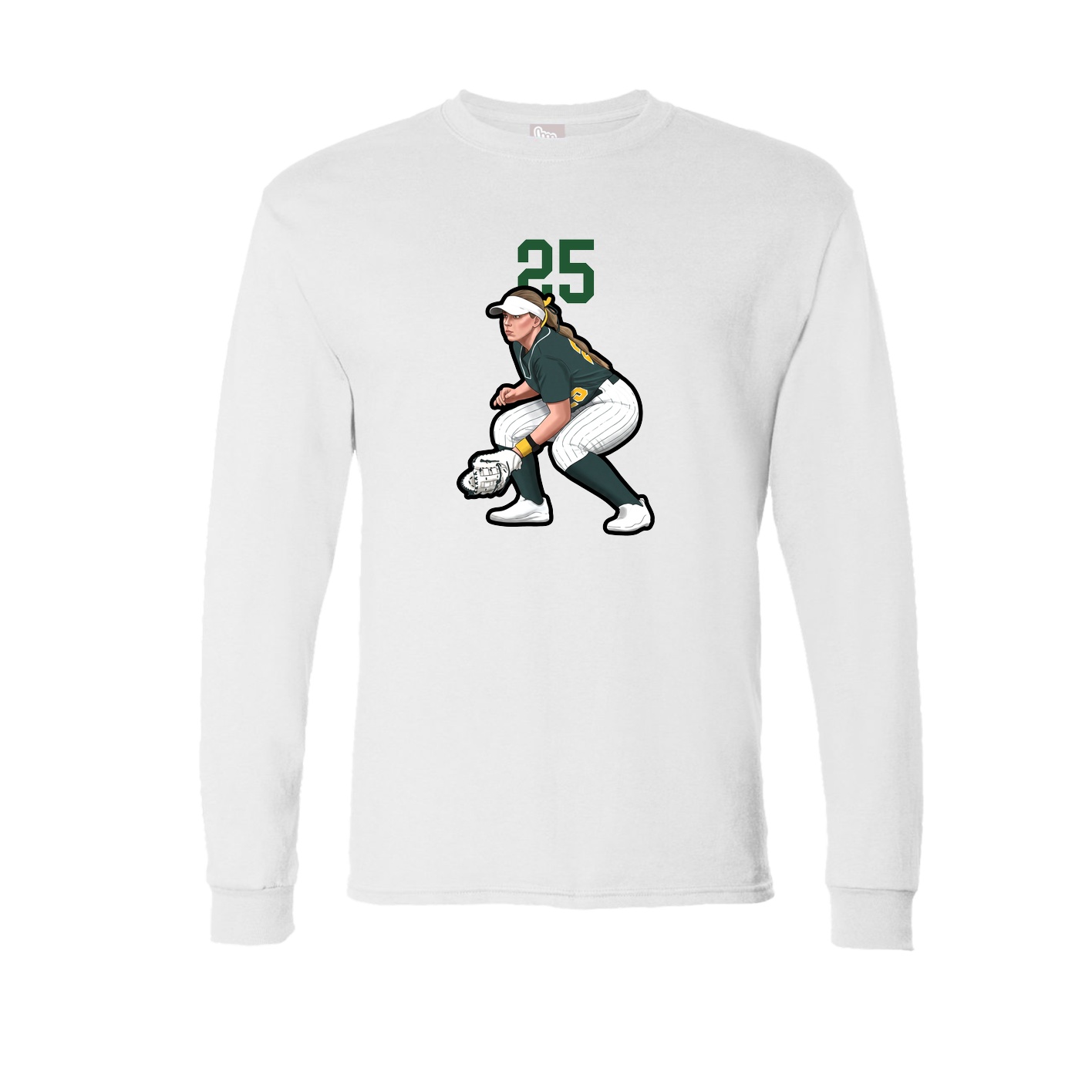 Long Sleeve Tee — Number Top in White