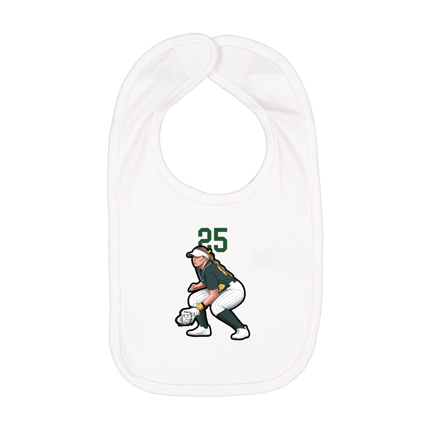 Infant Bib — Number Top in White
