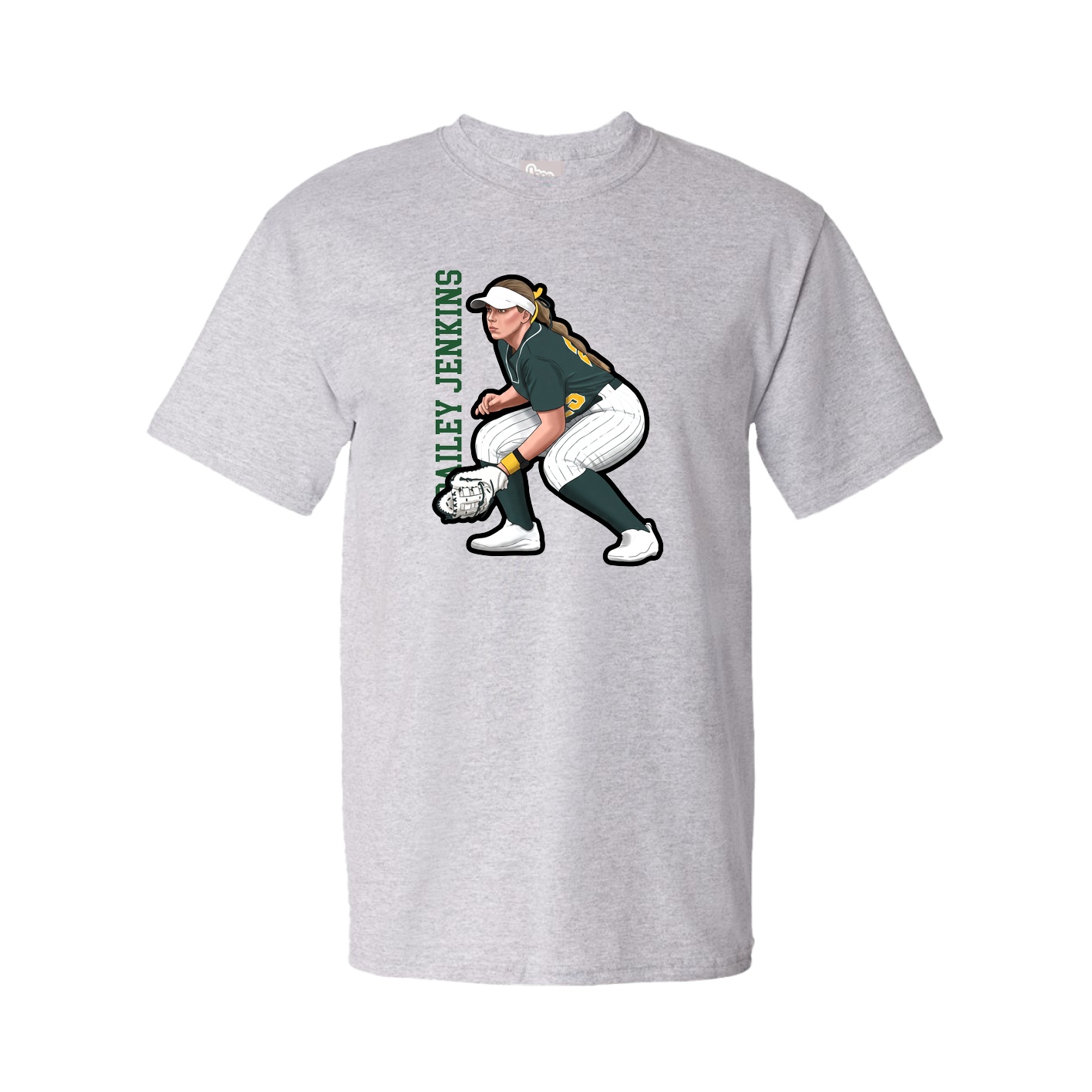 Tee — Name Vertical in Grey