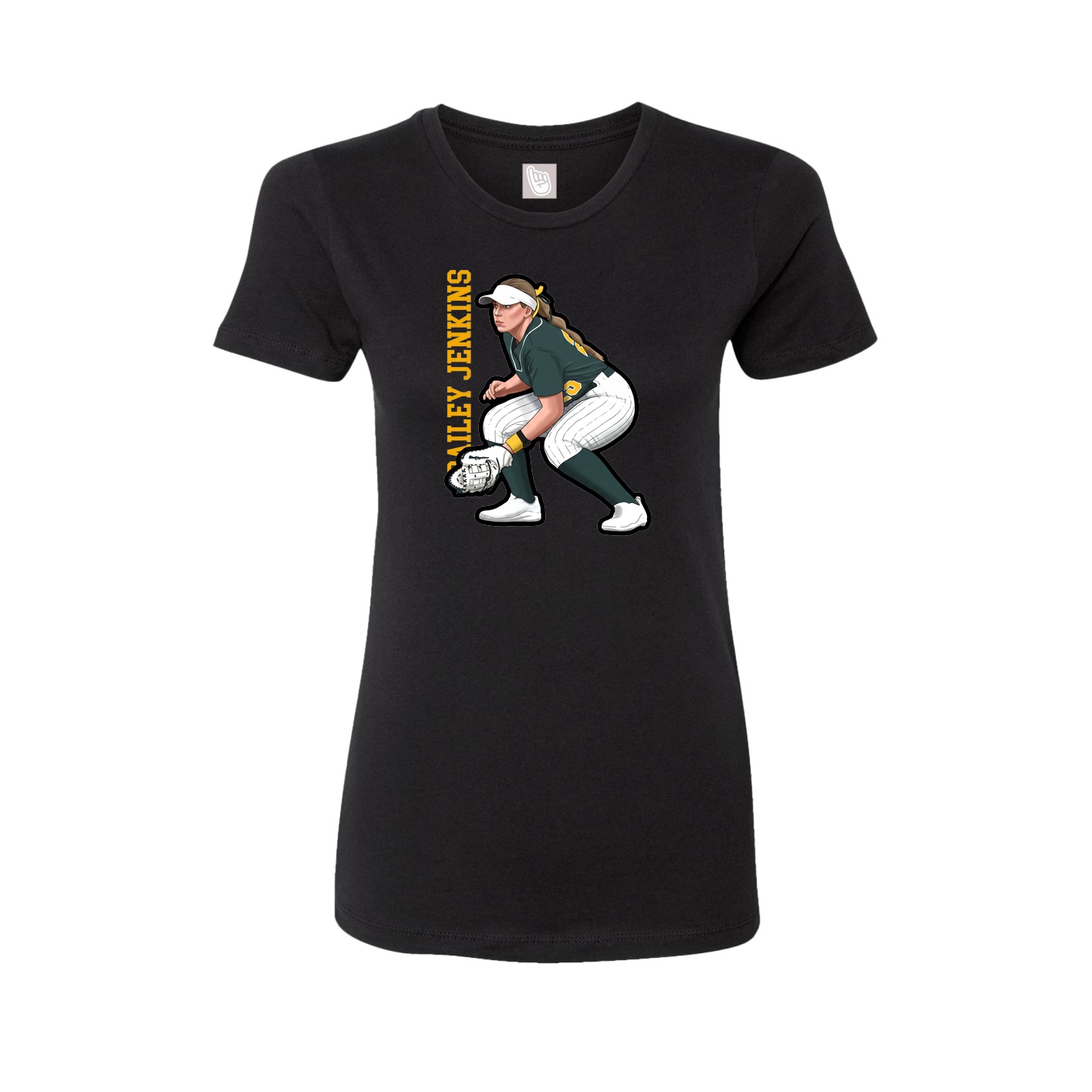 Fitted Women's Tee — Name Vertical in Black