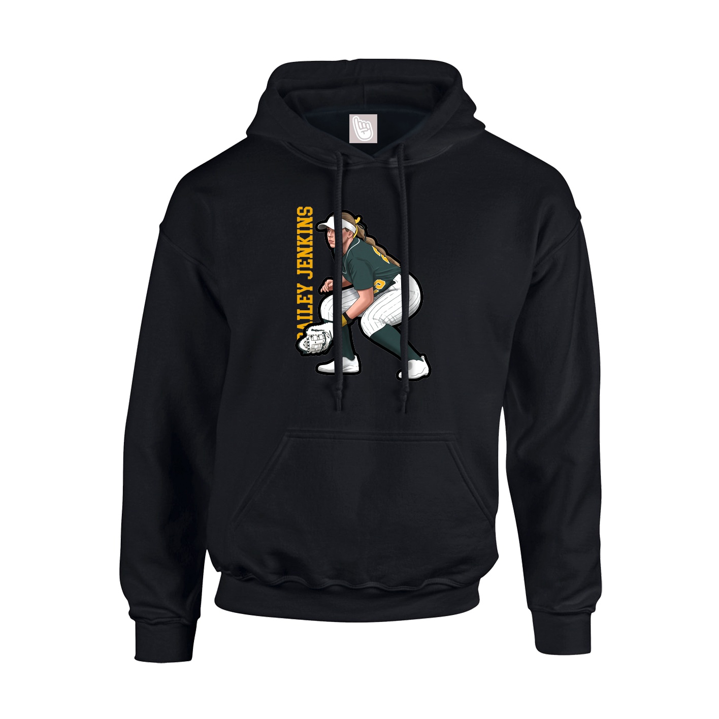 Youth Hoodie — Name Vertical in Black