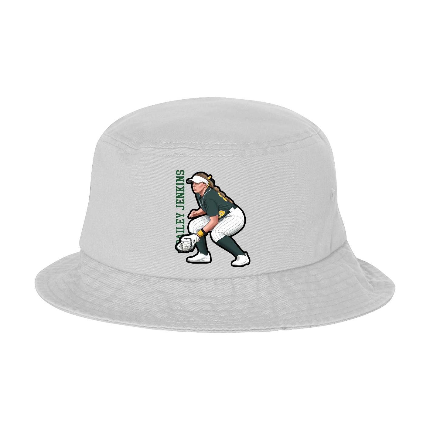 Bucket Cap — Name Vertical in White