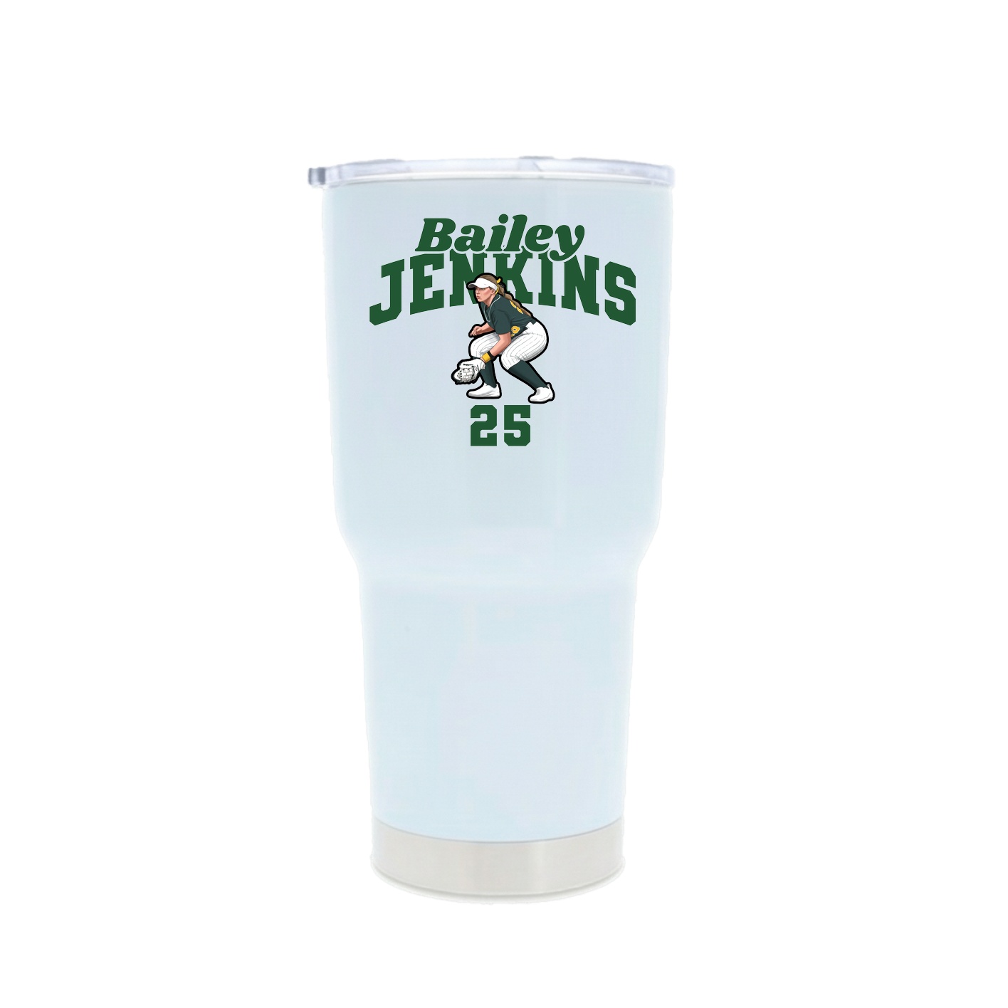 30oz Stainless Steel Tumbler — Signature Arch in White