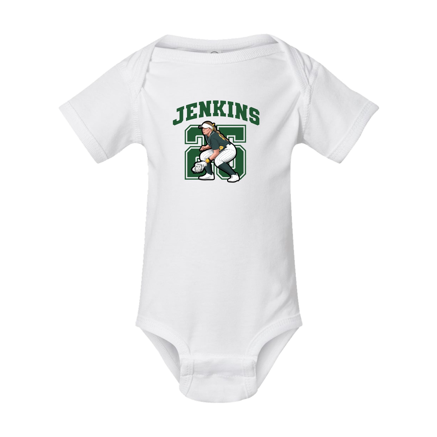 Baby Onesie — Number in White