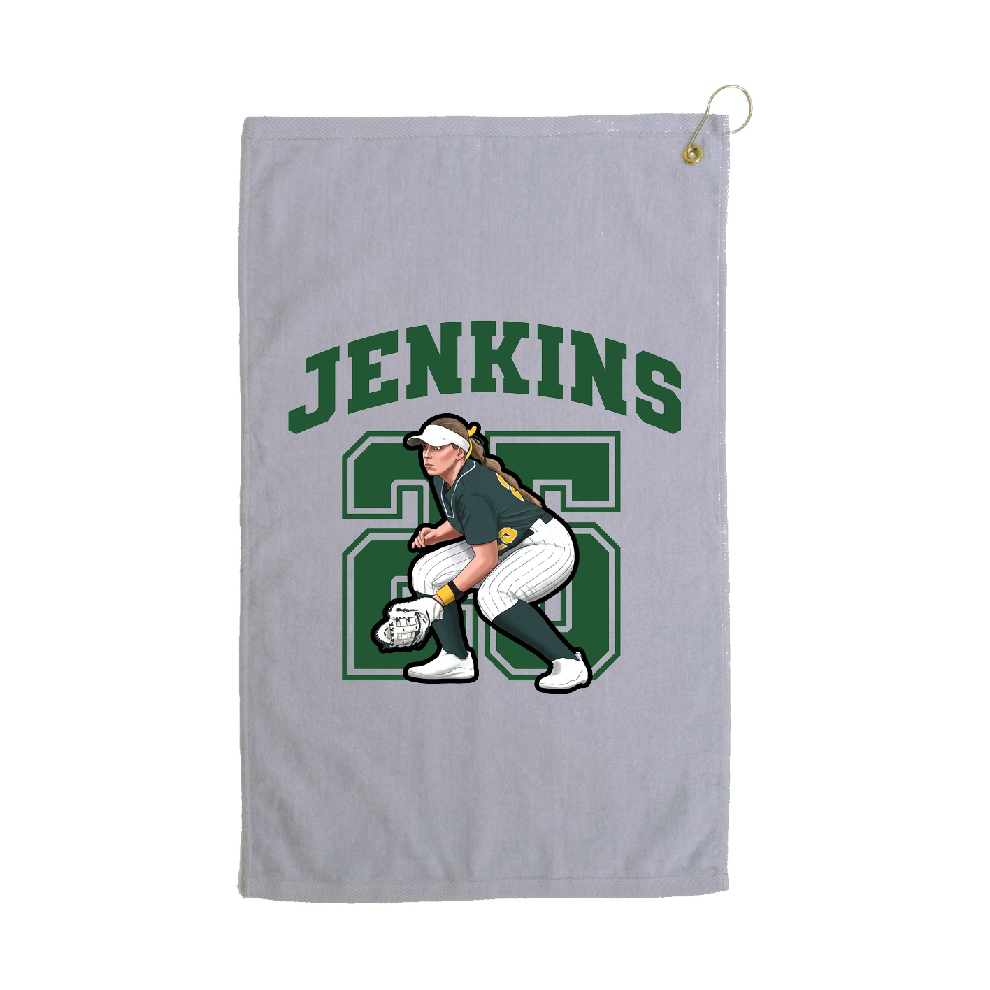 Golf Towel — Number in Grey