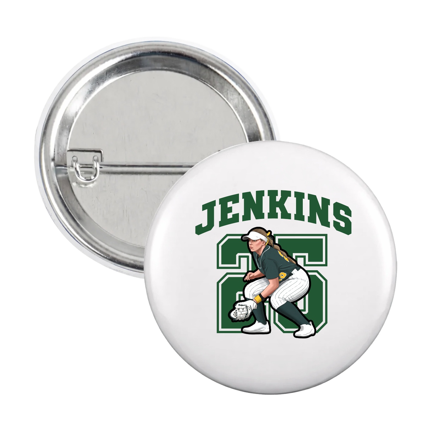 Game Day Button — Number in White