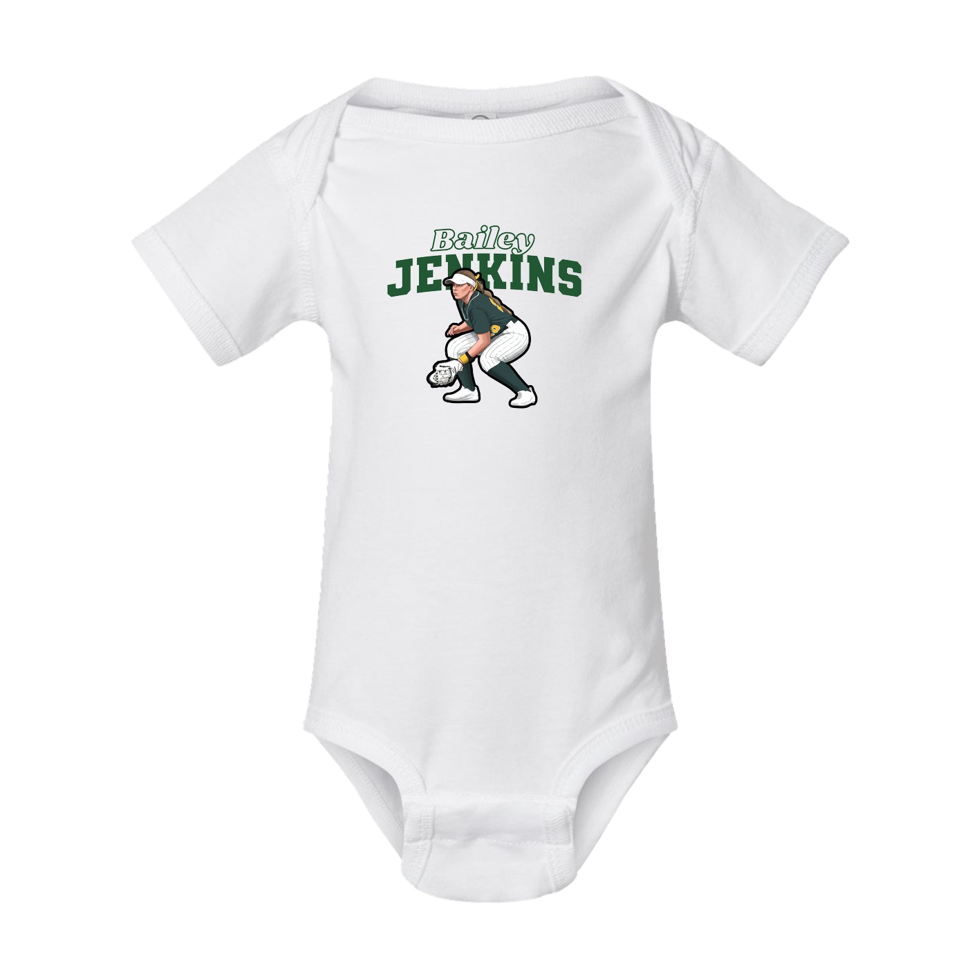 Baby Onesie — Name Arch in White