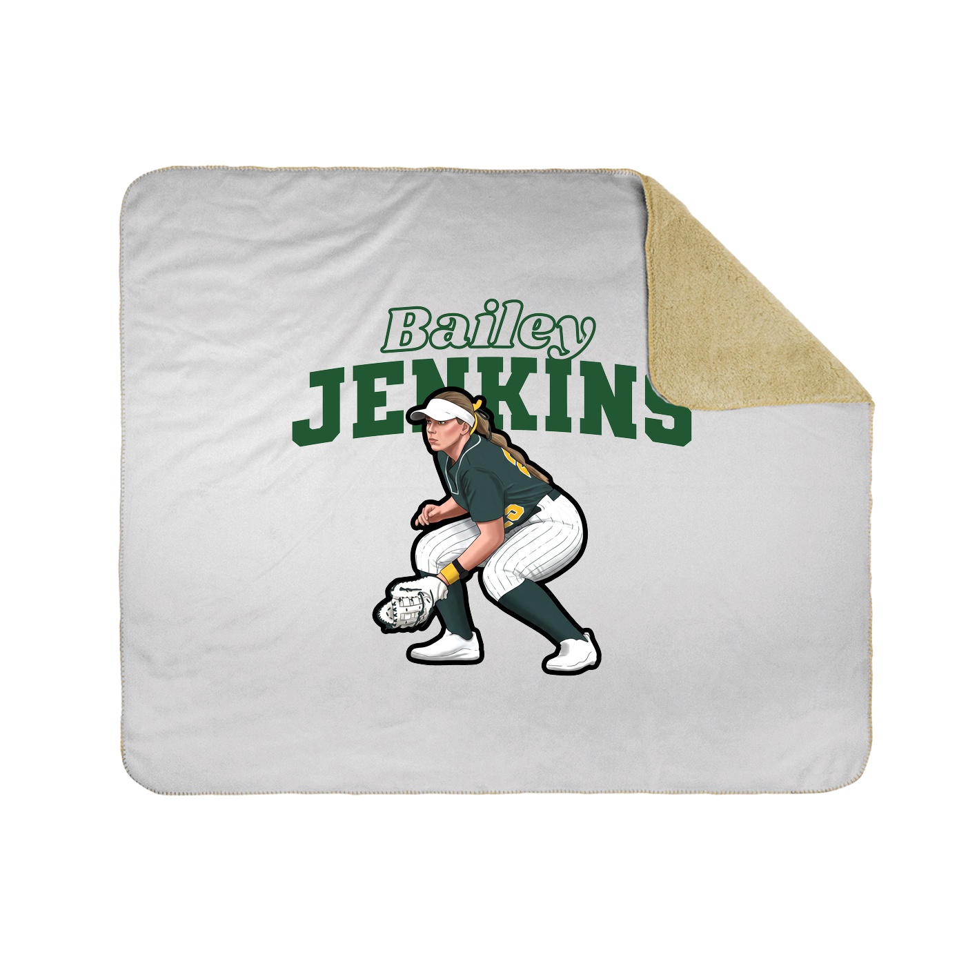 Throw Blanket — Name Arch in White
