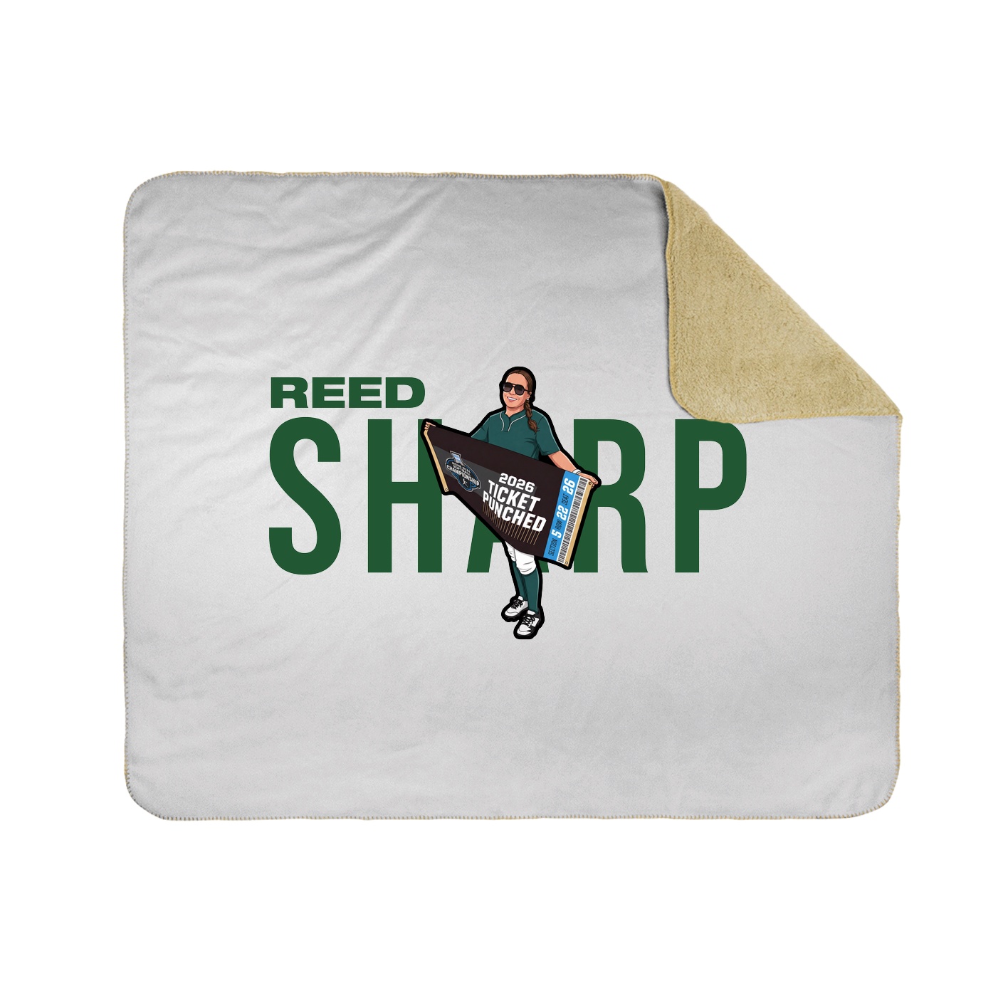 Throw Blanket — Player Name in White