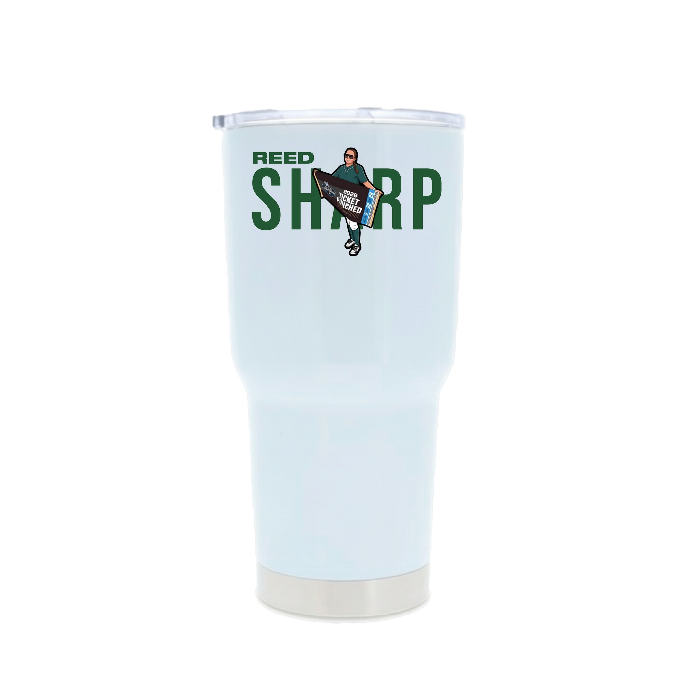 30oz Stainless Steel Tumbler — Player Name in White
