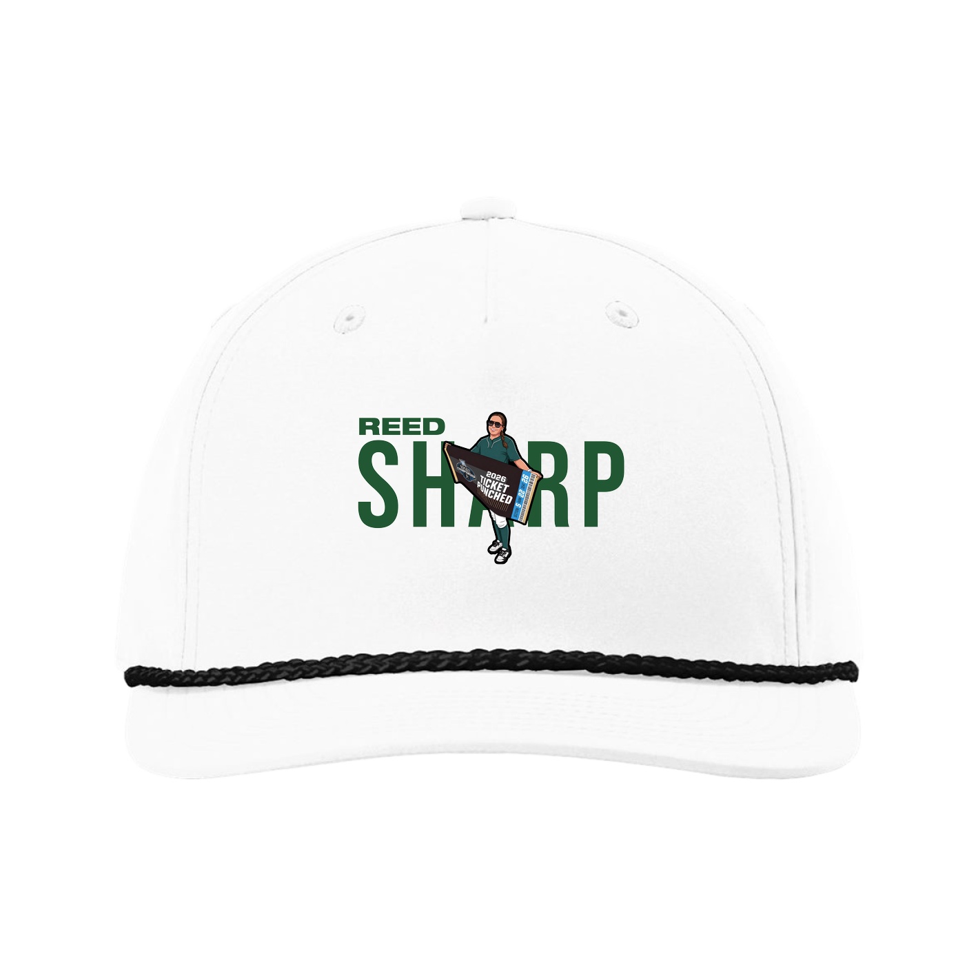 Five-Panel Classic Rope Cap — Player Name in White