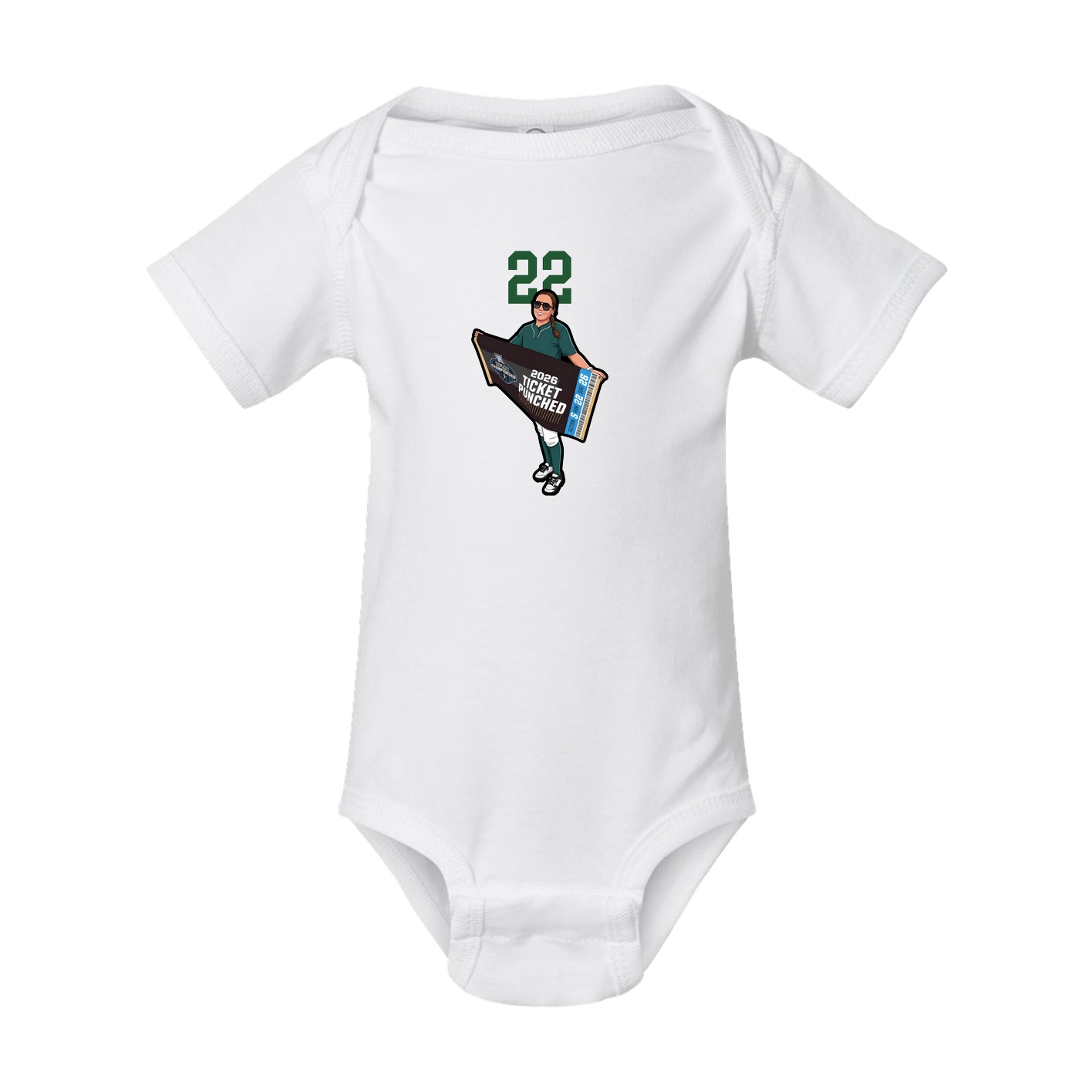 Baby Onesie — Number Top in White
