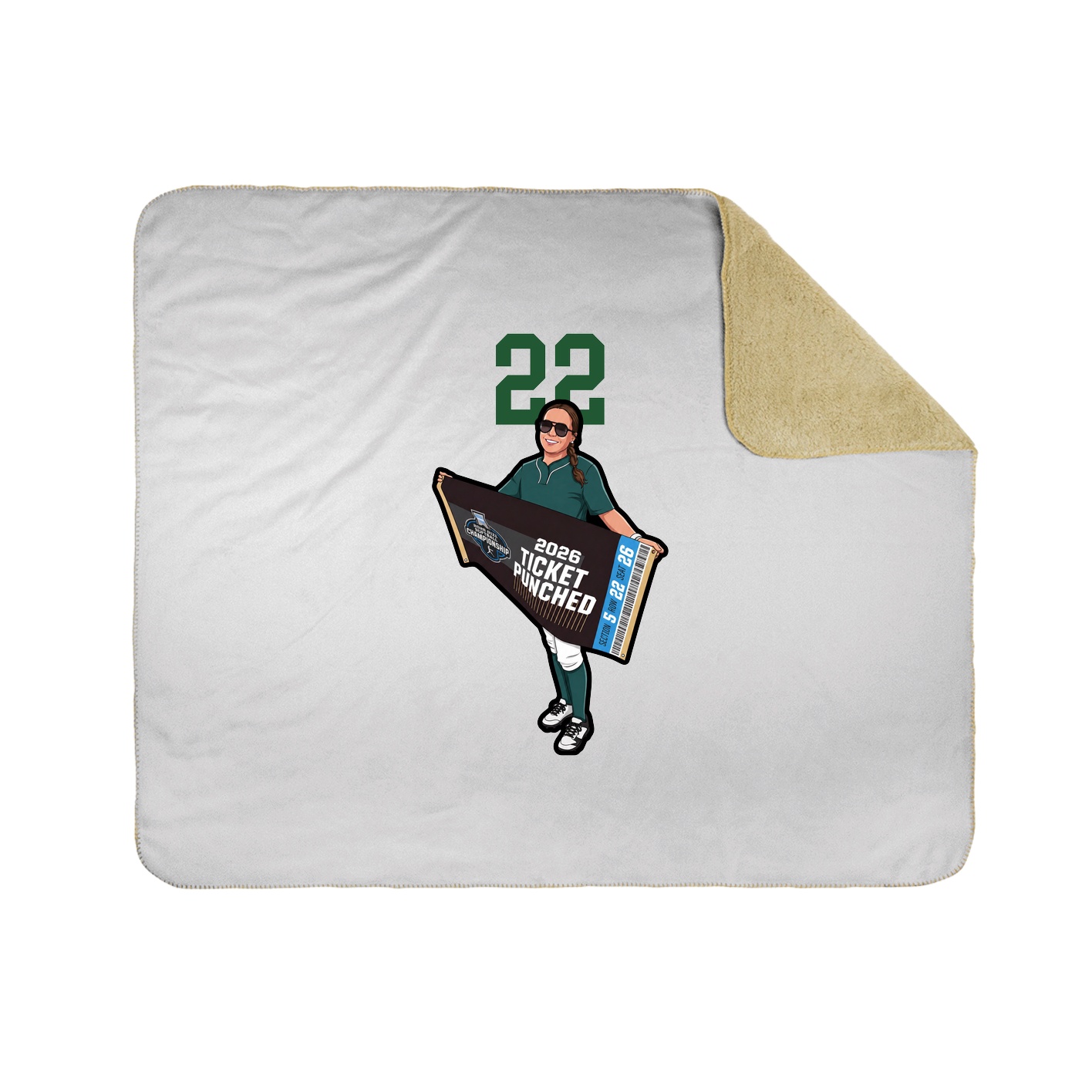 Throw Blanket — Number Top in White